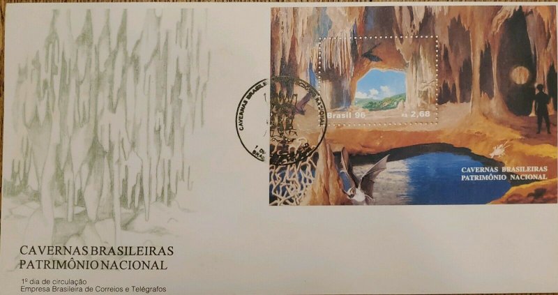 A) 1996, BRAZIL, CAVERNS NATIONAL HERITAGE, FIRST DAY COVER  