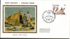 Canada 1979 Inuit Eskimos Artists Antartica Summer Home Tent Painting Sc 835 ...