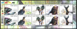 South Africa. 2010. Small sheet 1972-76. Fauna, Flora of South Africa. MNH.