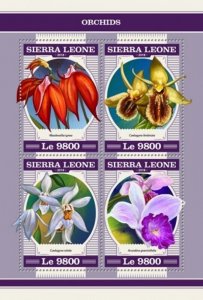 Sierra Leone - 2018 Orchids - 4 Stamp Sheet - SRL18202a