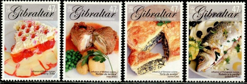 GIBRALTAR Sc#1010-1013 2005 Europa Culinary Complete Set OG Mint Hinged