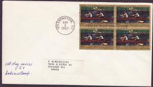 1335 Thomas Eakins painting block uncacheted FDC