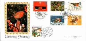 Great Britain, Isle of Man, Worldwide First Day Cover, Birds, Christmas