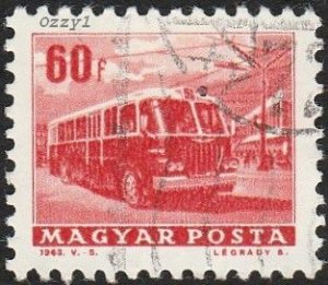 Hungary 1963 Sc#1512 60f Red Trolley Bus, Transport USED-Fine-VF-NH.