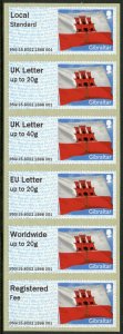 Gibraltar Flags Stamps 2015 MNH Flag Post & Go 6v Collectors Strip B5GI15 B002 
