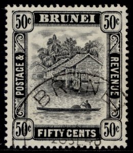 BRUNEI GVI SG89, 50c black, FINE USED.
