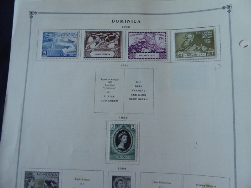 Dominica 1937-1972 Mint Stamp Collection on Scott International Alb Pgs