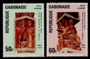 Gabon C188-9 MNH Easter, Art, Wood Carving