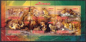 {g1601} Djibouti 2013 Lions Sheet Used / CTO Cinderella