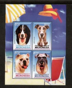 Micronesia 2003 - Dogs at the Beach - Sheet of 4 Stamps - Scott #571 - MNH