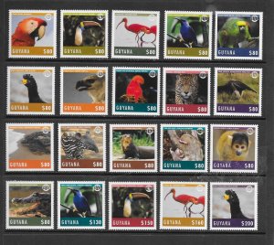 PENGUINS - GUYANA #4321-40  BIRDS & ANIMALS  MNH