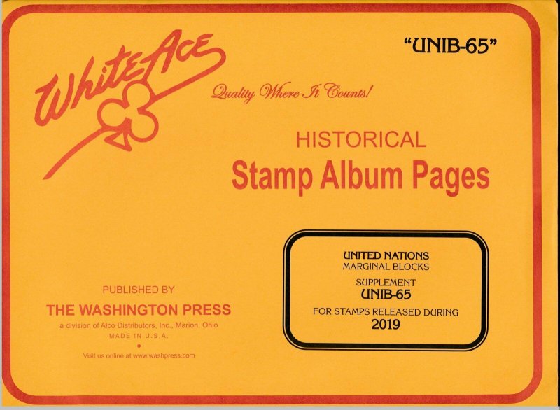 WHITE ACE 2019 United Nations Inscription Blocks Album Supplement UNIB-65