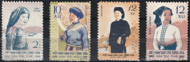 North Viet Nam - 1960 - Sc 112 - 115 - Ethnic Costumes - MNH - #3