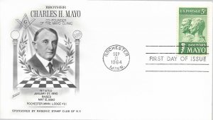 1964 FDC, #1251, 5c Doctors Mayo, Fleetwood/Masonic Stamp Club of NY