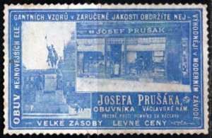 Vintage Czechoslovakia Poster Stamp Josef Prusák, Shoemaker Of Václavská Street