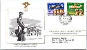 HISTORY OF AVIATION TOPICAL FIRST DAY COVER SERIES 1978 - HUNGARY 2ft AND 3ft