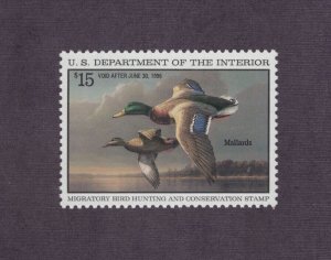 RW62 - Federal Duck Stamp. Single. MNH. OG.    #02 RW62