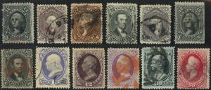 68//155, 12 Different Used Stamps - Mixed Condition Cat $2,840.00 - Stuart Katz