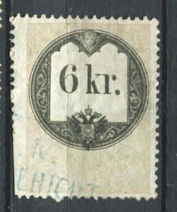 AUSTRIA; 1870s early classic Revenue issue used 6Kr value Postal usage ?