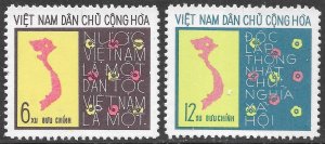 Vietnam North Scott 819-820 MNH Unified National Assembly Set of 1976, map