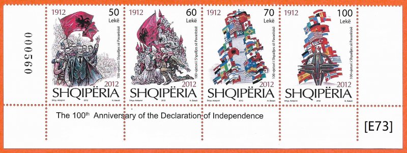 [E73] Albania 2012, 100 anniversary of indipendence, Mi3411-14, MNH