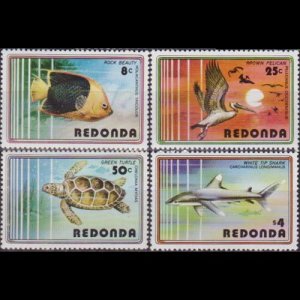 REDONDA 1980 - Scott# 1035-8 Marine Life Set of 4 NH