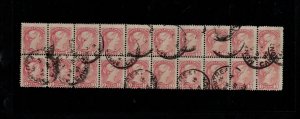 Canada #45a,v Used Block Of Twenty Showing Pitted O Variety **With Certificate**