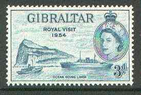 GIBRALTAR - 1954 - Royal Visit - Perf Single Stamp - Mint Never Hinged