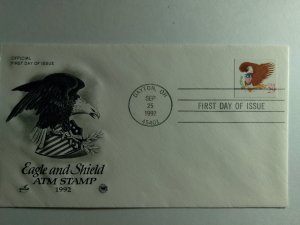 SCOTT #2595  FIRST DAY OF ISSUE EAGLE AND SHIELD ART CRAFT CACHET