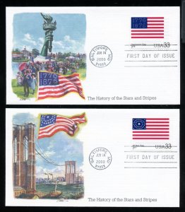 US 3403a-t The Stars and Stripes UA set of 20 Fleetwood cachet FDCs