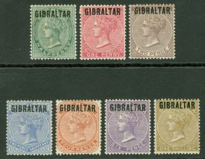 SG 1-7 Gibraltar 1886. ½d to 1/- set of 7. Fine fresh mounted mint CAT £1200