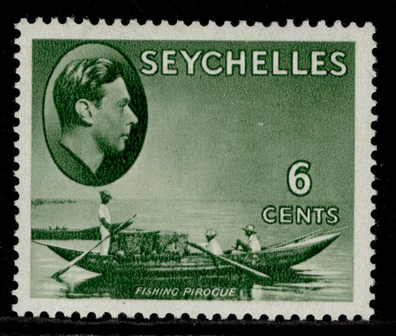 SEYCHELLES GVI SG137a, 6c greyish green, LH MINT. 