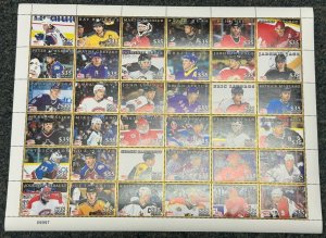 Guyana 1998 - NHL All Stars Hockey - Gold Border - Sheet of 36 Stamps - MNH