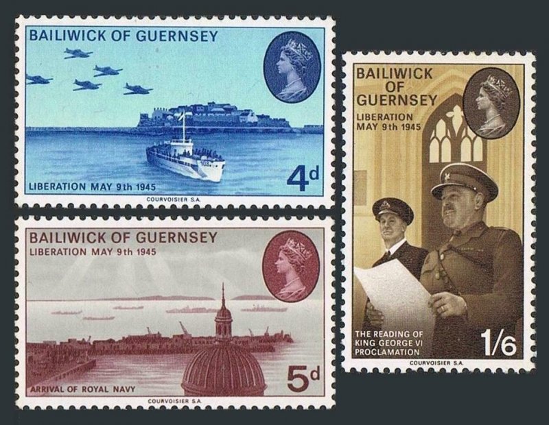 Guernsey 30-32,MNH. Liberation of the Channel Islands-25,1970.Liberation fleet,