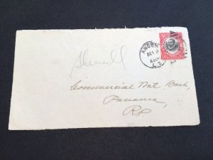 Canal Zone 1916 front only   stamps postal cover  Ref 62833