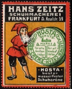 Vintage Germany Poster Stamp Hans Zeitz Hosta Waterproof Shoe Cream Frankfurt