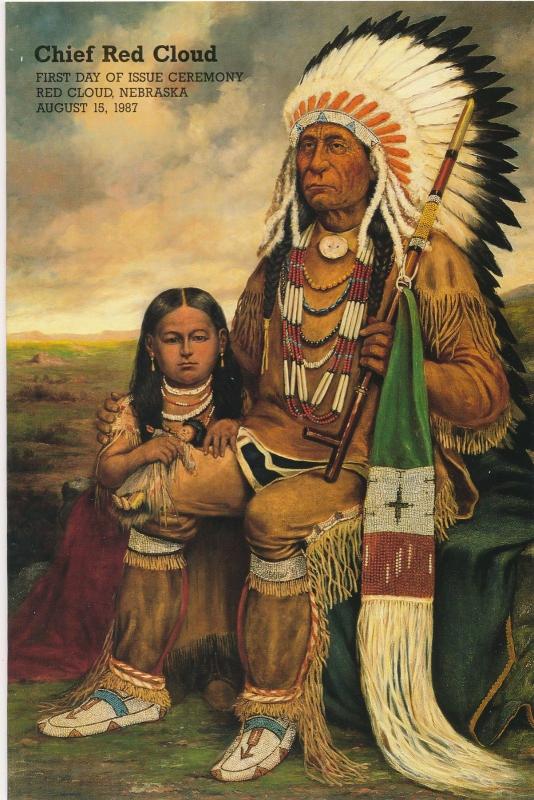 #2175 FDC & Ceremony Program 10¢ Red Cloud Great American