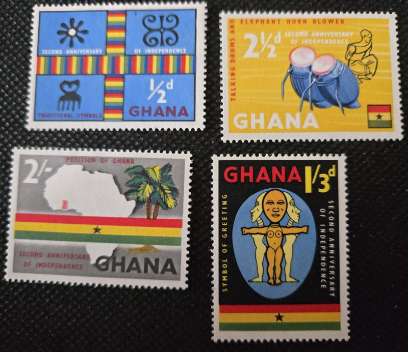 Ghana, 1959, Second Anniv. of Independence, #42-45, MH,SCV$1.00
