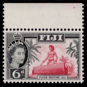 FIJI QEII SG314, 6d carmine & black, NH MINT.