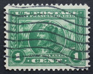 U.S. Used #397 1c Pan Pacific, Superb Jumbo. Wave Cancel. A Gem!