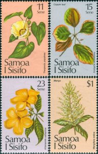 Samoa 1981 SG607-610 Christmas flowers set MNH
