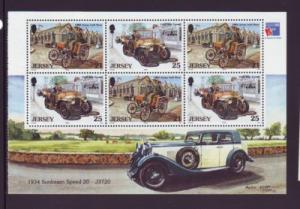 Jersey Sc 904a 1999 Classic Cars 21 & 25 p booklet pane mint NH