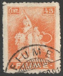 FIUME (Italy)  Sc 36  45c Used VF - Lion