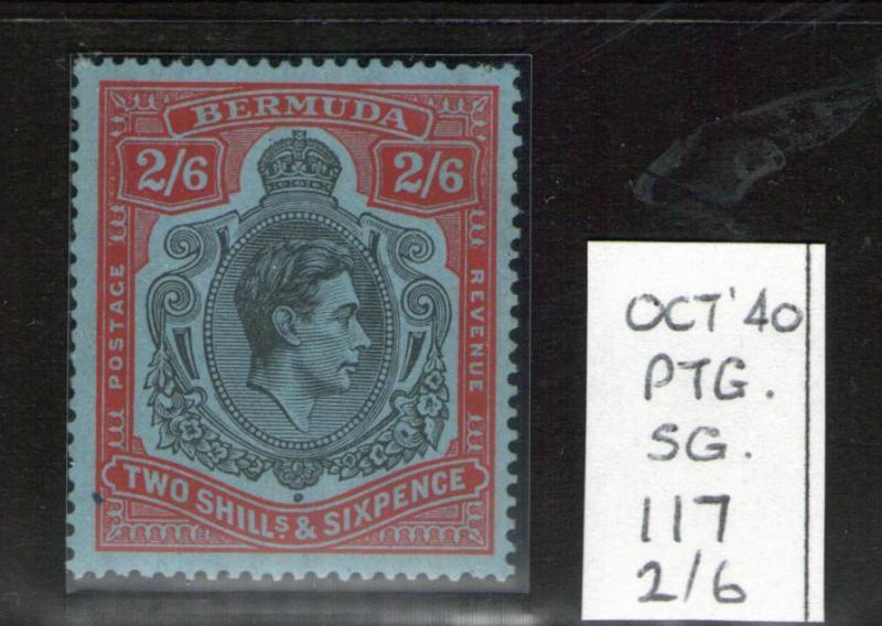 Bermuda George VI SG117 2/6 Oct. 40 ptg. superb MNH. 