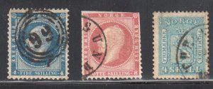 Norway #4, 5, 8 USED