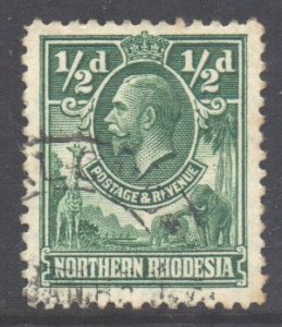 Northern Rhodesia Scott 1 - SG1, 1925 George V 1/2d used