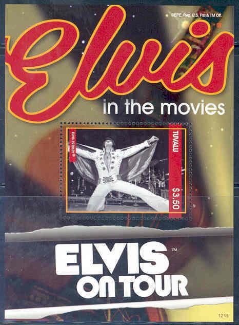 TUVALU 2012 ELVIS IN THE MOVIES  ON TOUR SOUVENIR SHEET PART III  MINT NH