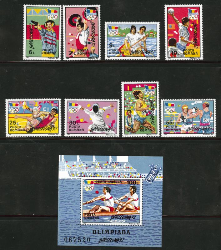 ROMANIA Scott 3749-57 MNH** 1992 Barcelona Olympics set