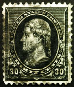 Classic U.S. #228 30c Full Black 1890 VF Used Nice