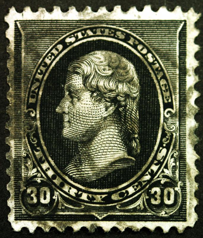 Classic U.S. #228 30c Full Black 1890 VF Used Nice